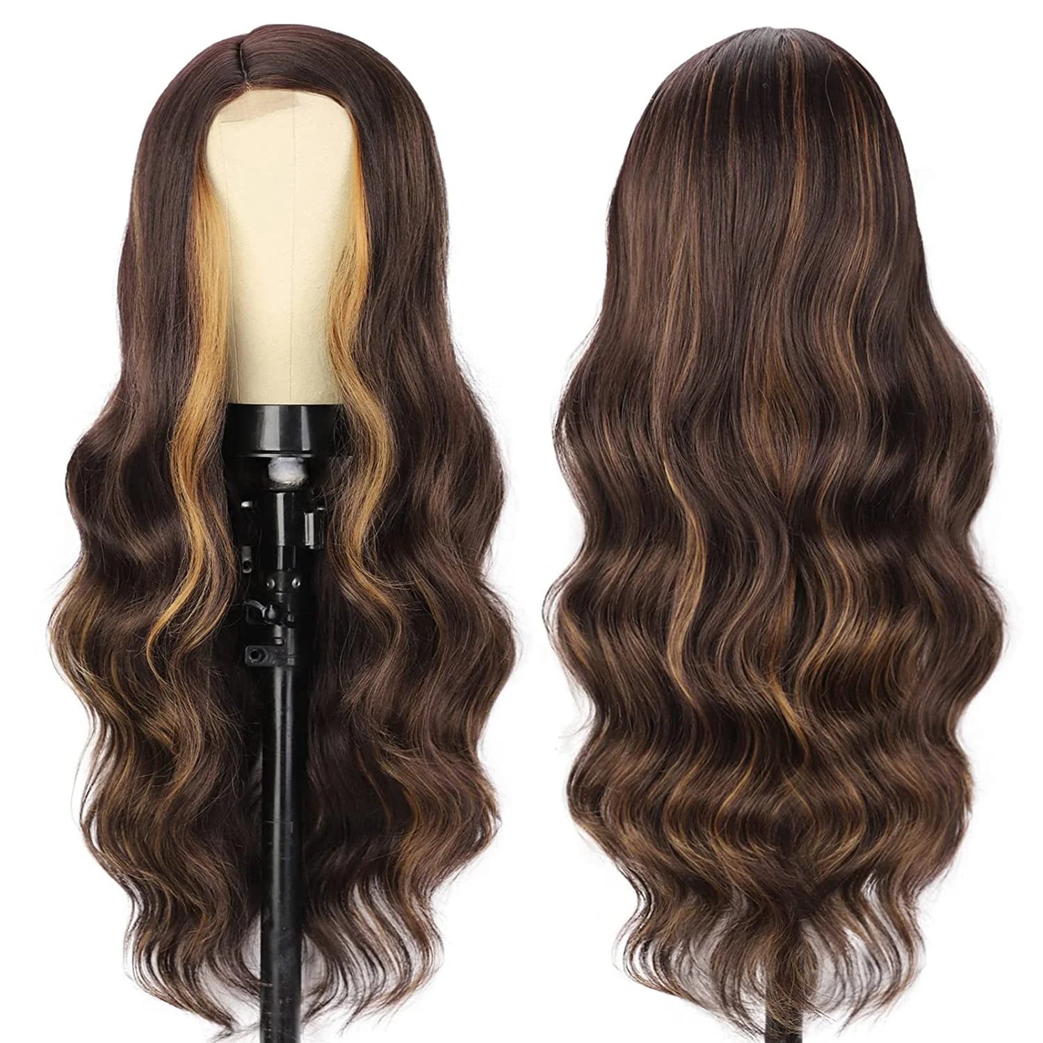 Wholesale Body Wavy Synthetic Hair Wigs for Women Cosplay Wig Hot Sale Chemical Fiber Small Front Lace Mix 3 Colors Long Wigs