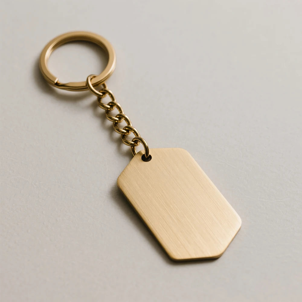 Personalized Zinc Alloy Metal Engraving Logo Car Keyholders Custom Square Round Shaped Sublimation Blanks Keychain