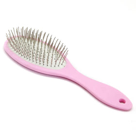 Baoli ODM Animais Soft Rubber Pad 17mm Long Pet Pins Brush Competition Groomer Brush Dog and Cat Grooming Steel Pin Brush
