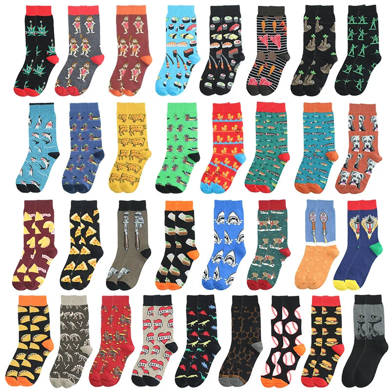 Whale Customized Socks Colorful Patterns Animals Fruits Food Novelty Fashion Women Men Daily  Cotton Socks