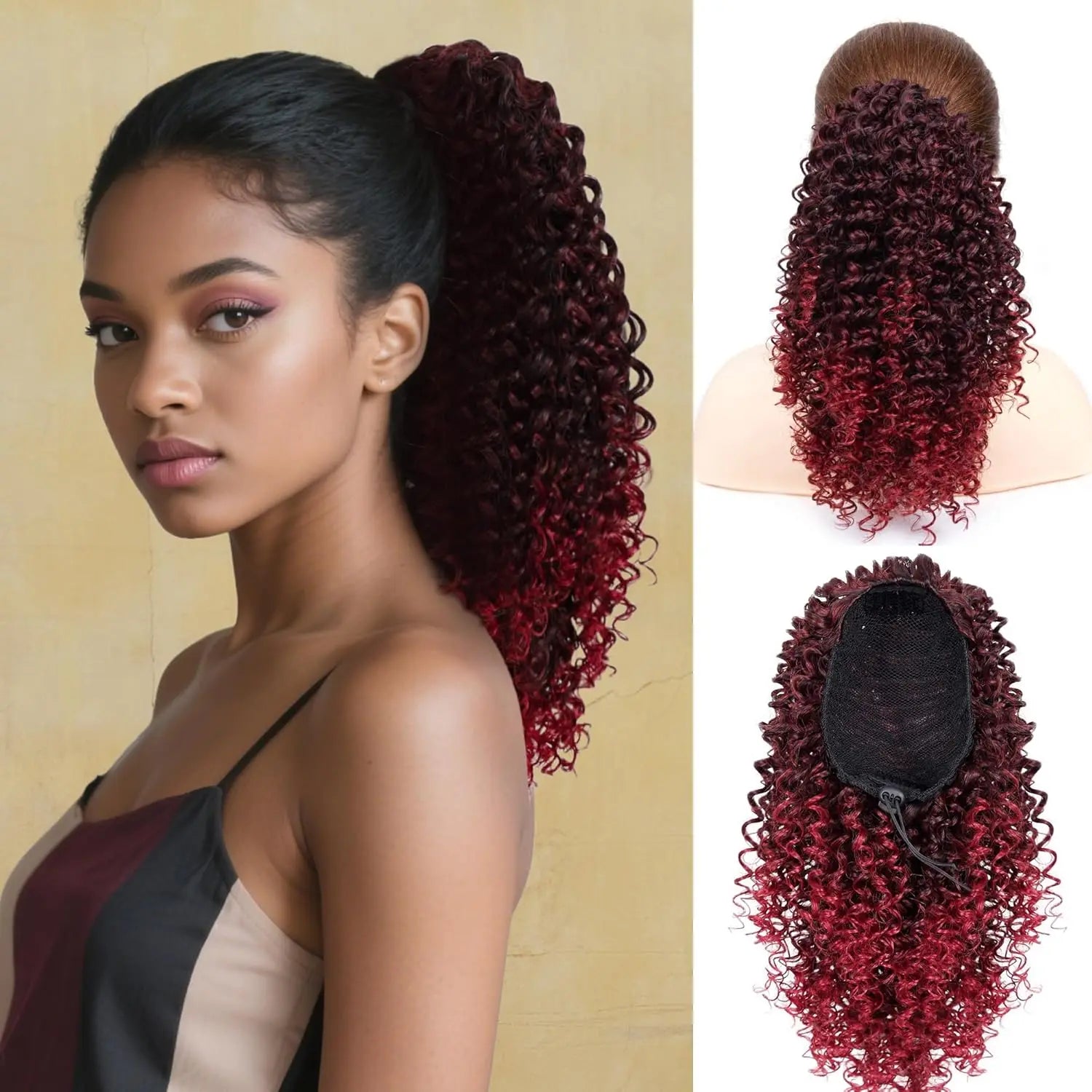 10inch Ponytail for Black Women Drawstring Ponytail Curly Hair Short Ponytail Extension Pony tails Drawstring Hair