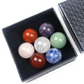 Set of 7 Chakra Crystal Balls for Healing Meditation Fengshui Home Decoration Gift Natural Love Gemstone Feng Shui Round 5 Sets