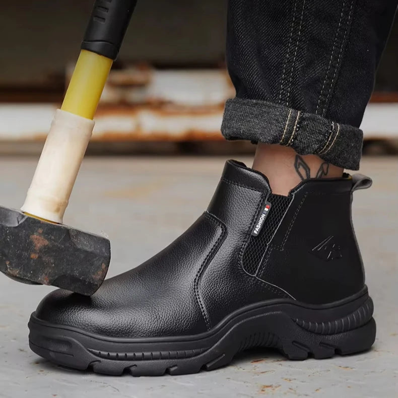 ZG 8808 High Quality Anti-puncture Steel Toecap Safety Shoes Suede Leather Construction Work Footwear Safety Boot for Men