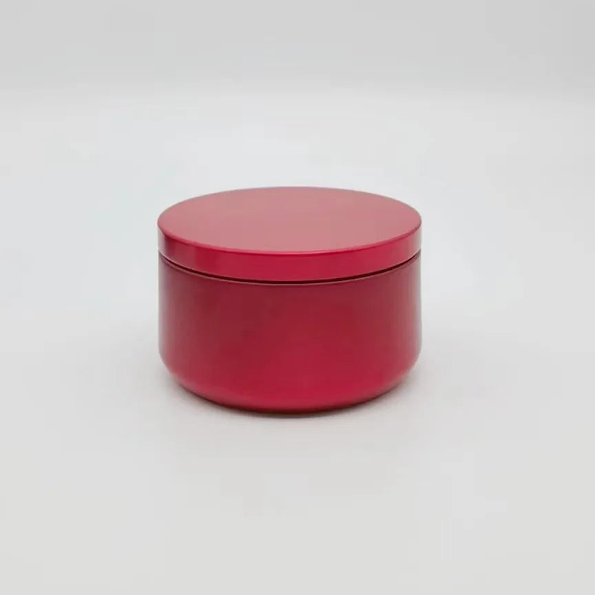 Wholesale Stock Tinplate Round Iron Tin Can Black Gold Red Green 8 oz Candle Tin Box Metal Container with Lid