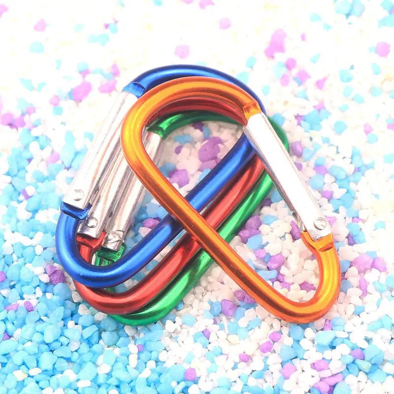 Wholesale Aluminum Alloy D-Ring Spring Loaded Gate Small Camping Carabiner Hooks Electrolytic Finish for Outdoor Mini Lock Hook