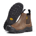 ANTENG Work Safety Shoes Men Anti-Smash Anti-Puncture Steel Toe Work Boots Slip on