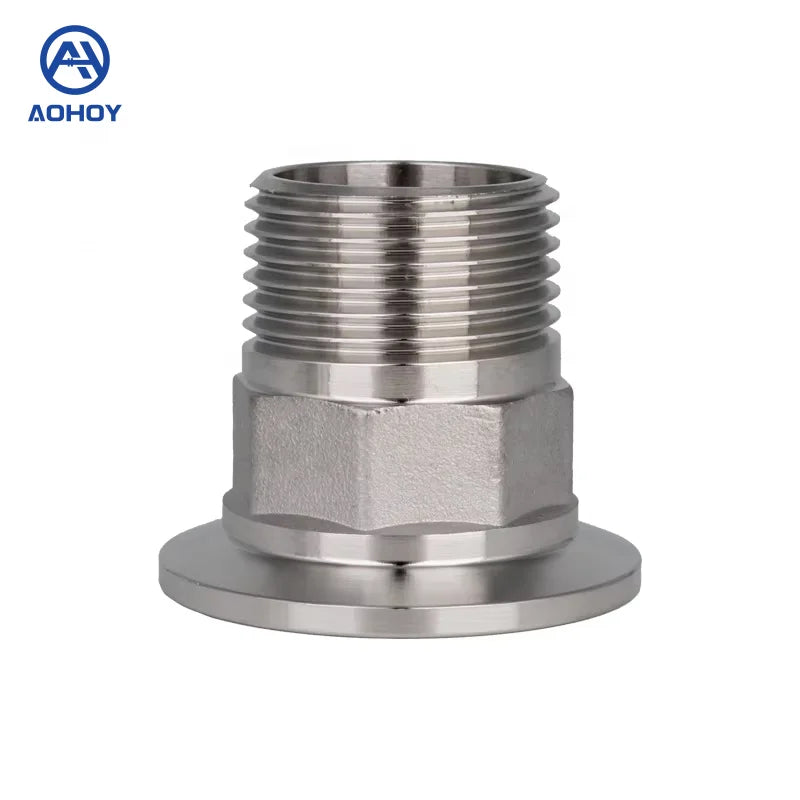 Aohoy Stainless Steel OEM ODM Sample Support SS304 SS316L Triclamp BSP NPT Hexagonal Male Threaded Smooth Forged Pipe Fittings
