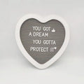 New Design Heart Shape Felt Letter Board with White Wooden Frame