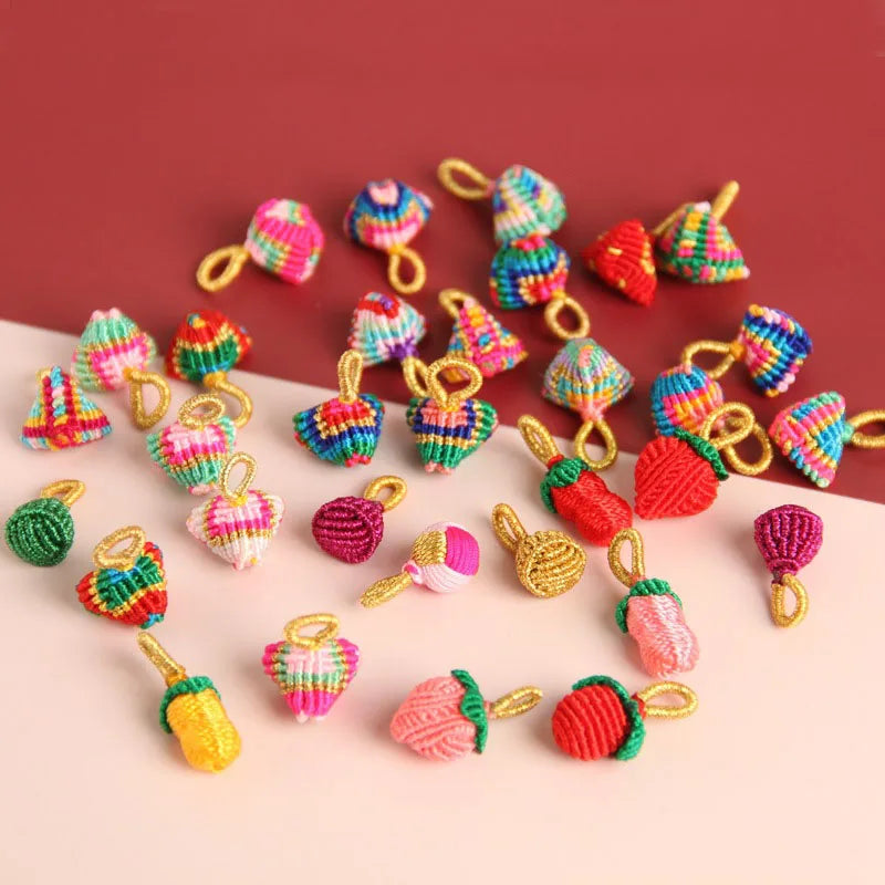 DIY Jewelry Charm Ornaments Decorations  Cute Fruit Vegetable Pendant Crochet Strawberry Bracelets Hanging Accessories