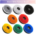 6Inch Hollow Rodless M10 Drill Flat Brushes Attachment Electric Cleaning Brushes for Car Bathroom Kitchen Cae Wheel Washing