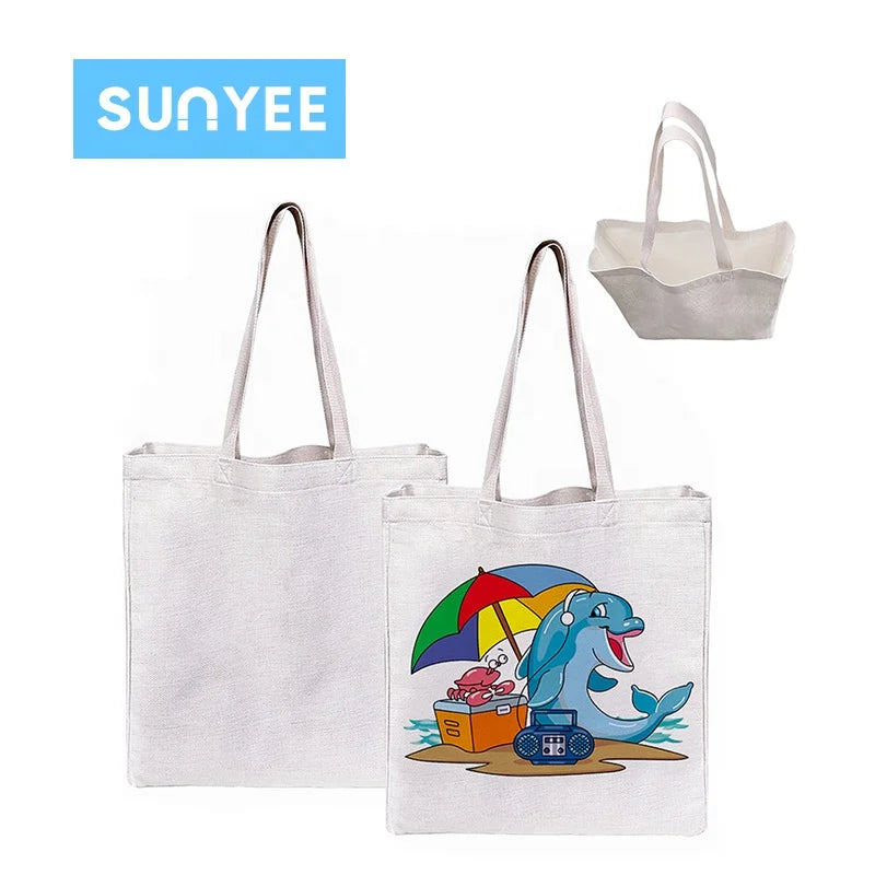 Sunyee Wholesale Reusable White Tote Bag Personalized Sublimation Blank Tote Shopping Bag MegaBDM