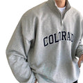 Half Zip Collar Neck Sweatshirt  Jumper Men 100% Cotton Custom Embroidery Print Jacket