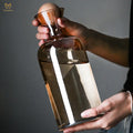 Amber Glass Pitcher with Wooden Dustproof BallColored 1.2L Water Pitcher With 4pcs Whiskey Glasses