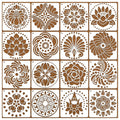 16 Pack 6 Inch Reusable Mandala Flower Stencils for Painting DIY Decorative Lotus Stencil Template