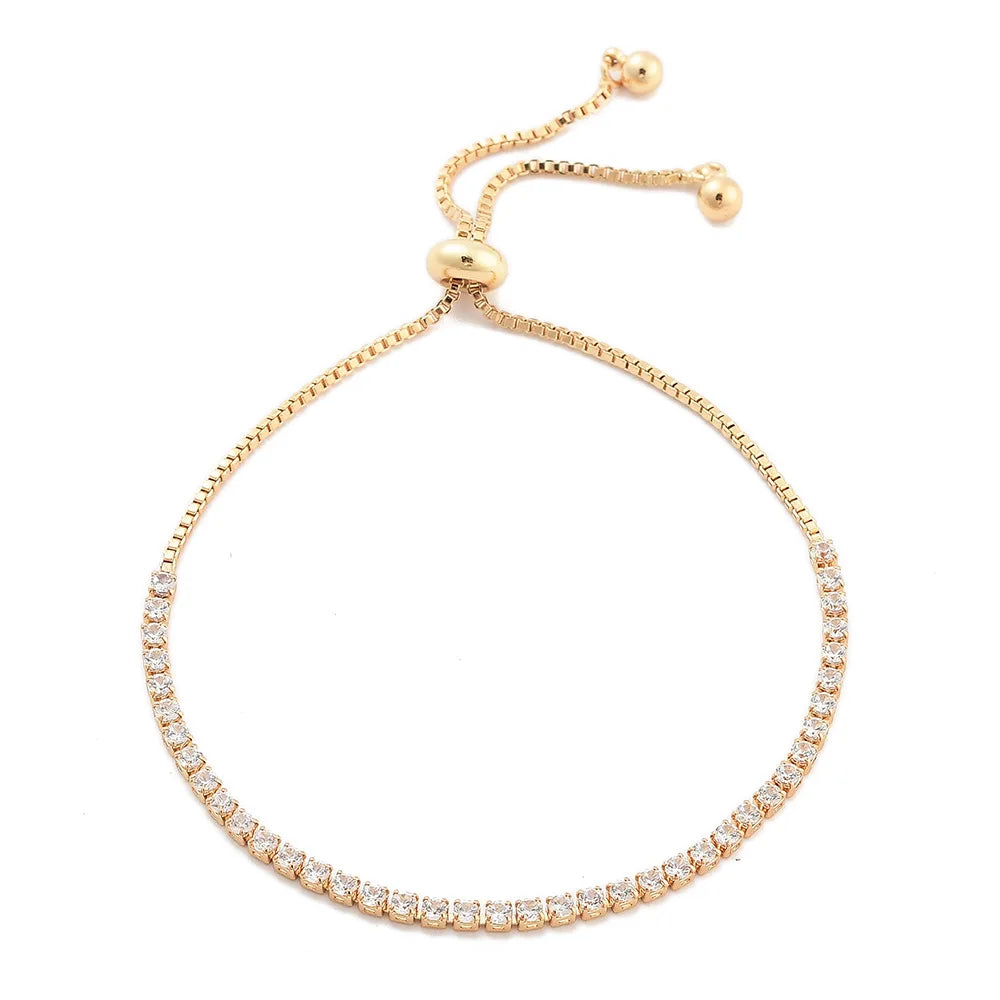 Pandahall Women's Adjustable Micro-Infused Color Zircon Bracelet 1 Pc Europe America Ins Cross Border Fashion Bangles