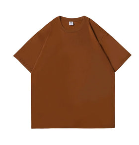 Custom 230g Knitted T-Shirt Printing Blank Solid Over-sized T-Shirt with Logo