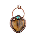 New Design Women Fashion Large Heart Shaped Pendants Natuyral Healing Tiger Eye Gemstone Pendant