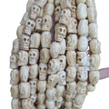 OB116  Hand Carved Natural Ox Bone Skull Ghost Beads Bone Skeleton Beads for Jewelry Making