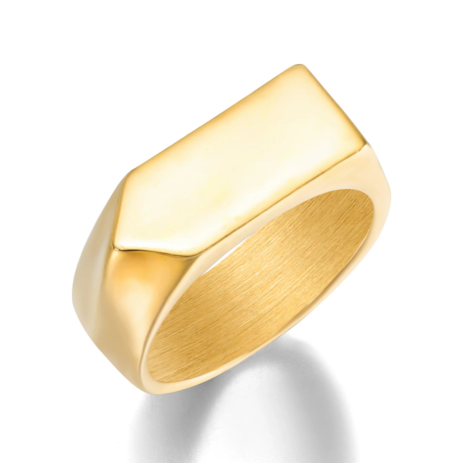 Wholesale Custom Name Man Ring Jewelry Personality Fashion Gold Plated Stainless Steel Ring for Man