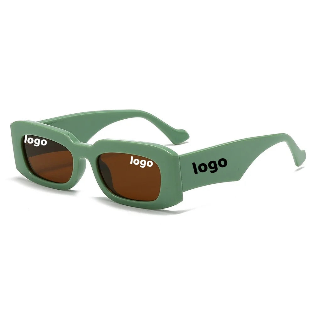 Beautiful Fashion Retro Women Personalized Small Cheap Custom logo Sunglasses Cool Futuristic Small Frame Rectangular Sunglasses