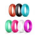 Wholesale Men Outdoor Soft Rubber Sport Rings Couple Wedding Band Rings Custom Logo Solid Color 6mm Wide Silicone Ring for Women