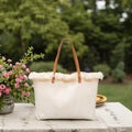 Wholesale Ladies Women Large Capacity Canvas Fringe Tassel Shoulder Bag Summer Outdoor Travel Beach Shopping Tote Handbag