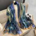 Summer Fashion New Printed Hijab Scarves for Women Outdoor Sunshade Long Silk Scarves