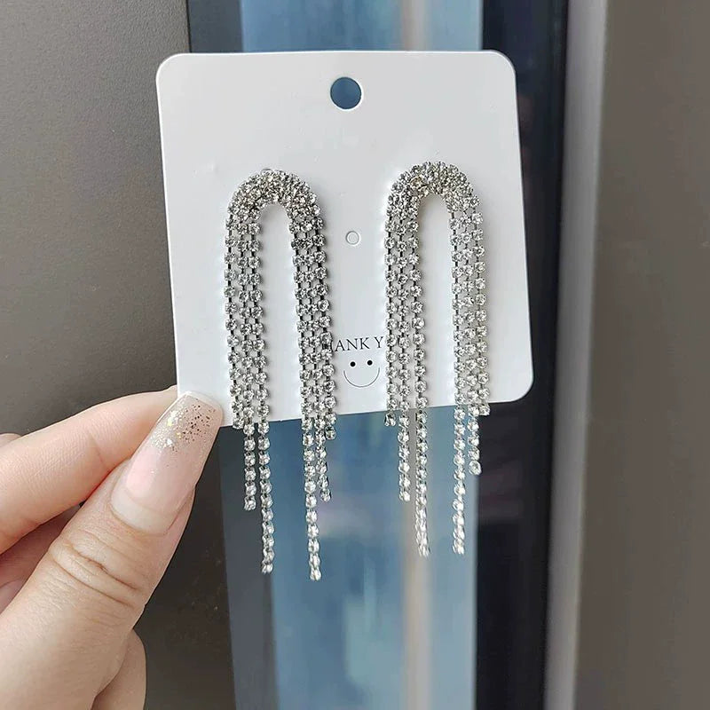 Long Tassel Diamond Earrings Luxury and Elegance for Fashionable and Unique Female Jewelry Wholesale NSA2632