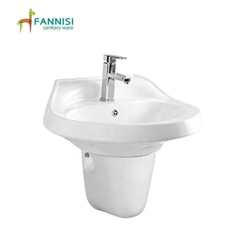 Cheap Price Bathroom Hand Wash Sink Half Pedestal Wash Basin Pedestal Sink