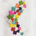 TB0166 Chunky Large Big Multi Colored Colorful Howlite Turquoise Cross Beads