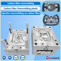 New Energy Automobile Steering Wheel Carbon Fiber Plastic Injection Overmolding Mold and Molding