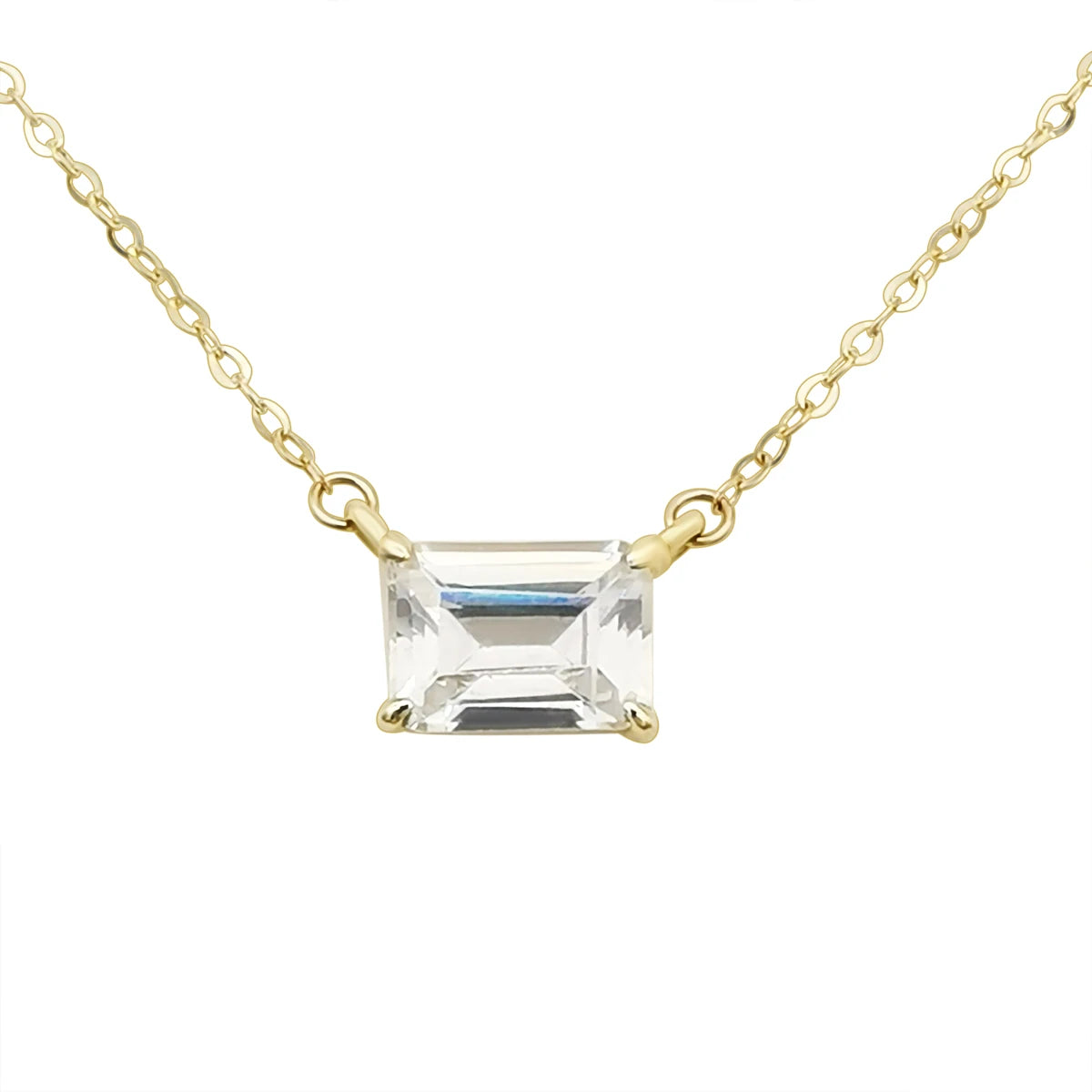 1000S New Arrival Genuine 9K Gold Shinny Cubic Zircon Necklace Cheap 9K Solid Gold Jewelry Necklace Wholesale