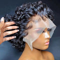 Transparent 4*4 5*5 6*6 HD Lace Closure Wigs Pixie Cut Short Curly Human Hair Wig for Black Women