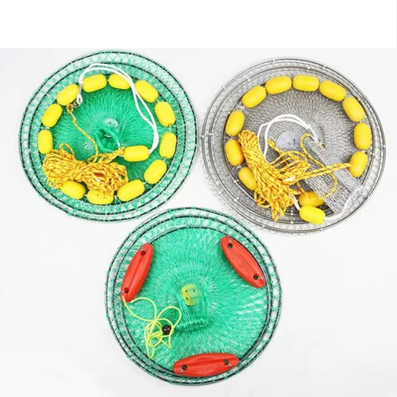 Special Opening Design for Easy Removal of Fish Crab Lobster and Crayfish Keeping Net with Floats