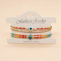 Bohemia Woman's Latest Fashion Gold Plated Bracelet Handmade Multi-Round Turkish Eye Miyuki Beaded Adjustable for Engagement