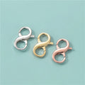 8.6mm 10.2mm Soild 925 Sterling Silver Infinity Clasp Rose Gold S Shaped Rope Clasps for Bracelet Jewelry Making