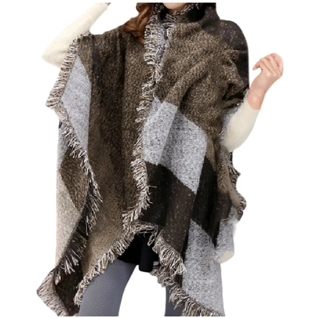 Soft Wool Scarf Warm Knitted Cape Blanket Plaid Cashmere Shawl Headscarf Women Other Scarves & Shawls Neck Warmer