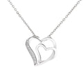 Fashion Jewelry Real 925 Sterling Silver Biheart-shaped Heart Shape Pendant Necklace for Women
