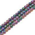 8mm Multi Rainbow Lava Electroplated Plated Lava Gemstone Loose Beads Pumice Rock Lava Stone Loose Beads Liwan Plaza