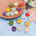 Droplet Oil Daisy Sunflower Alloy Pendant Accessories DIY Keychain Earrings Necklace Pendant