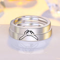 S925 Silver Plated Holding Hands Pattern Couple Pair Ring Temperament Fashion Ring Chinese Valentine's Day Gift