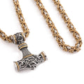 Vintage Jewelry Wholesael Stainless Steel Mens Pendant Necklace Jewelry Norse Historical Viking Thor Necklace Jewelry