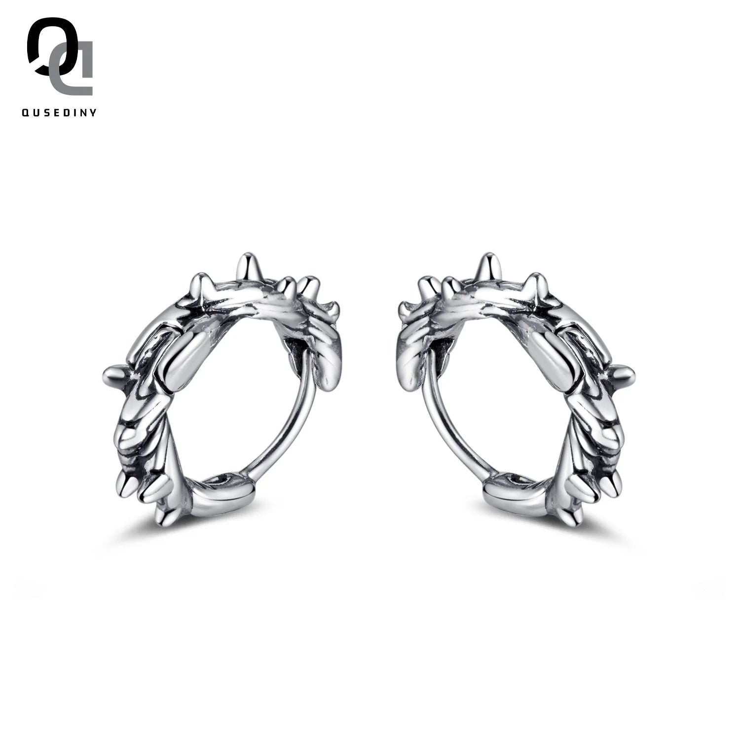 QUSEDINY Men's Women's Vintage Huggie Hoop Earrings Hypoallergenic Stainless Titanium Steel Surgical Hip Hop Engagement Gift