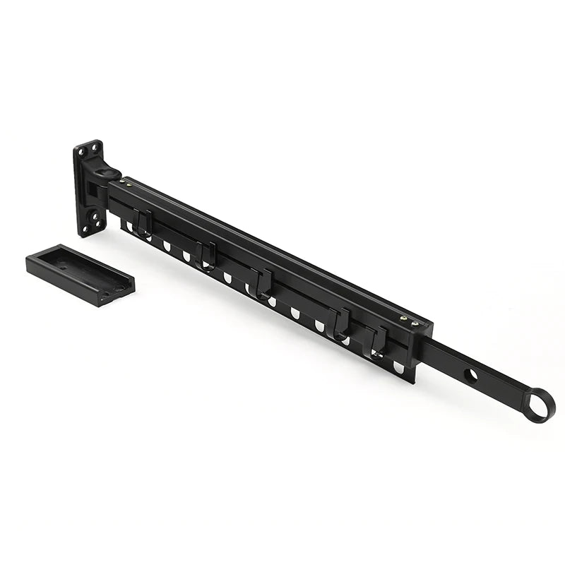 Aluminum Alloy Wall Mount Retractable Folding Bathroom Balcony Telescopic Clothes Drying Rack with Clothing Organizer