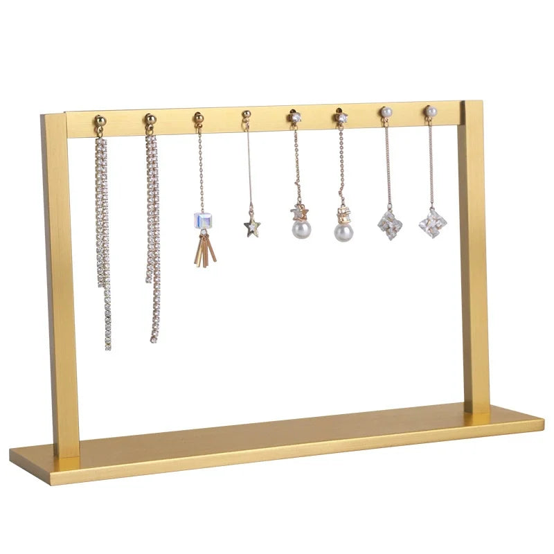 Hot Sale Live Props Jewelry Packaging Luxury Gold Plated Metal Display Earrings Jewelry Display Stand