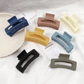 Korean Ins Hot Sale Matte Acrylic ABS Material Rectangle Shape Frosted Effect  Back Head  Ponytail Holder Hair Claw for Female