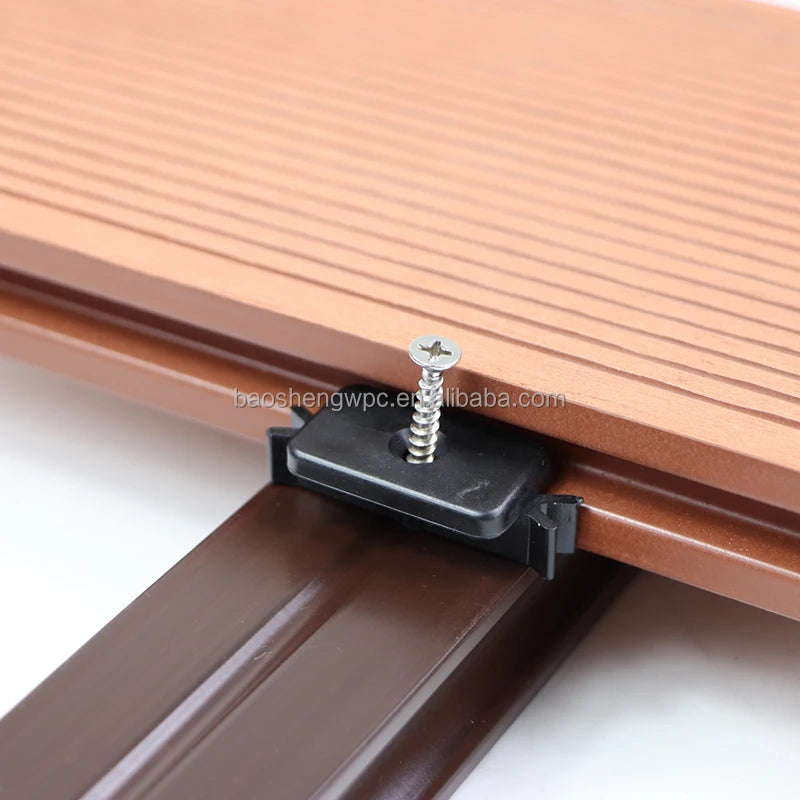 Modern Universal Hidden Deck Clips Stainless Steel Solid Hardwood Board Butting Plastic Composite WPC Wood Flooring Composite