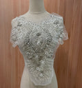 Custom Handmade Clothing Pearl Flower Sequins Half Beaded Half Handmade Applique