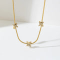 Stainless Steel Gold Plated Blade Chains Chokers High End Wedding Jewelry Cubic Zirconia Butterfly Snake Chain Necklace