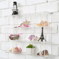 Modern 12-Compartment Wall-Mounted Clear Acrylic Collectible Display Case with Self-Adhesive Installation Pre-Assembled Design